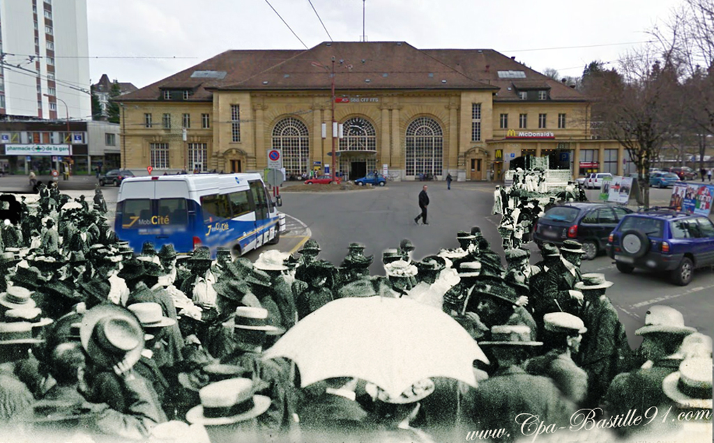 La Chaux De Fonds La Gare Et Les Grevistes Du Batiment Cartes Postales Anciennes